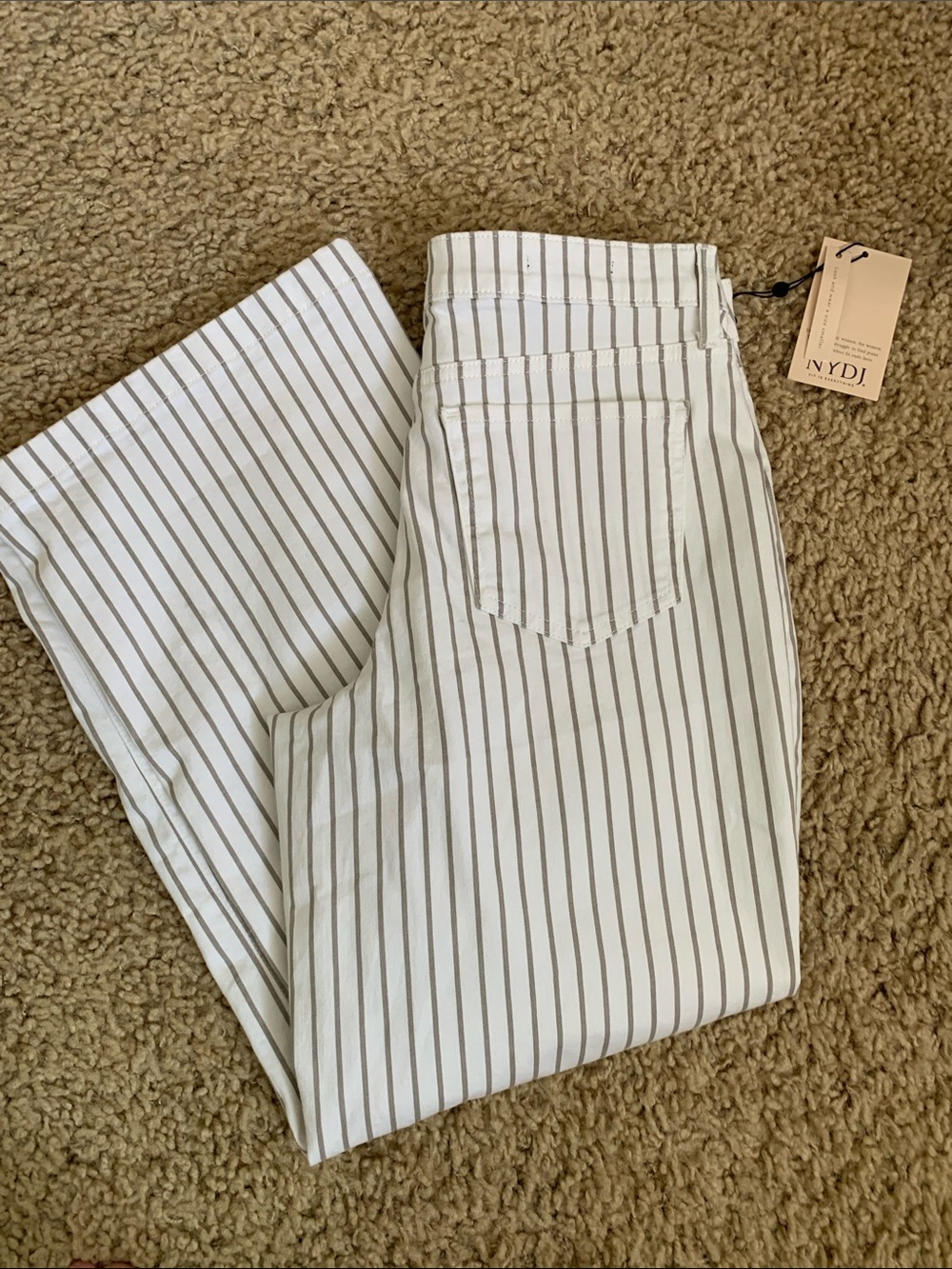 NYDJ Teresa Stripe Wide Leg Ankle hem - sz 6 - new with tags - Picture 6 of 12